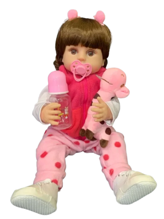 Boneca Beb Reborn Cabelo Cacheado