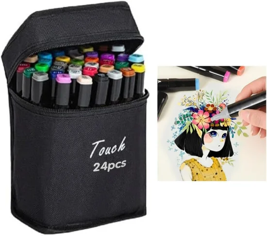 Canetas Touch Ponta Dupla 24 Cores