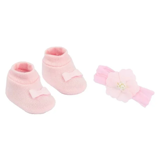 Kit Sapato e faixa de cabelo RN feminino Rosa Claro