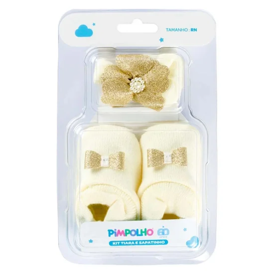 Kit Sapato e faixa de cabelo RN feminino OFF WHITE