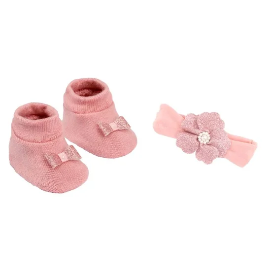 Kit Sapato e faixa de cabelo RN feminino Rose