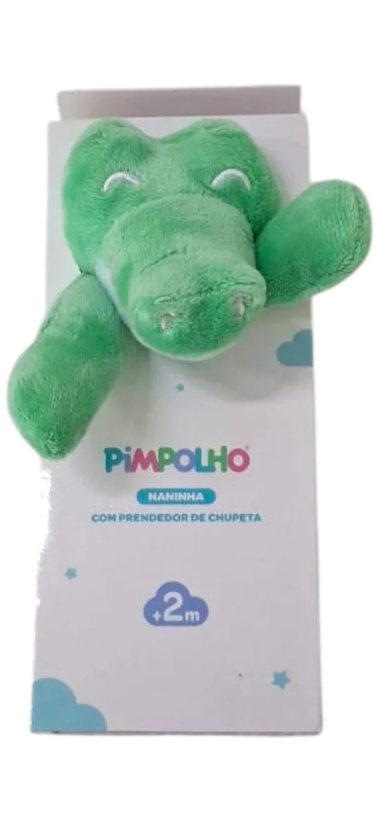 Naninha com prendedor de chupeta tamanho nico Jacar