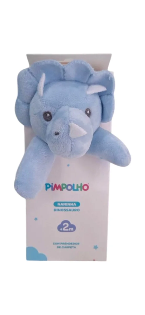 Naninha com prendedor de chupeta tamanho nico Dino