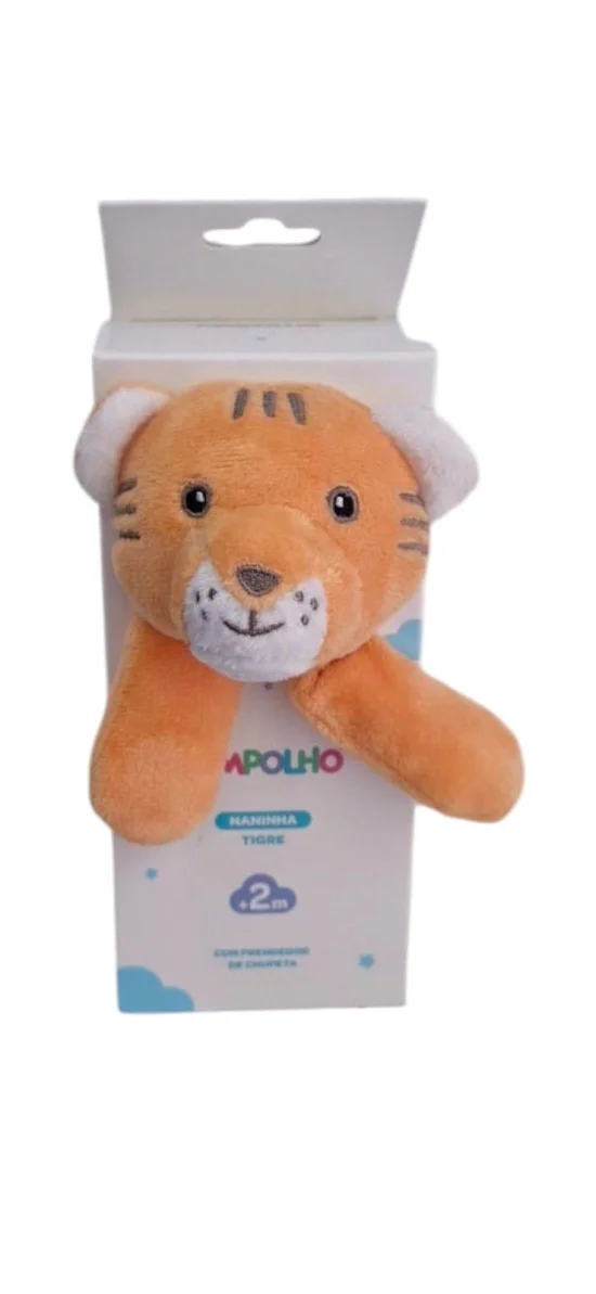 Naninha com prendedor de chupeta tamanho nico Tigre