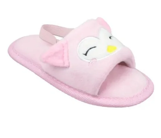 Pantufa Slipper Kids Rosa Coruja