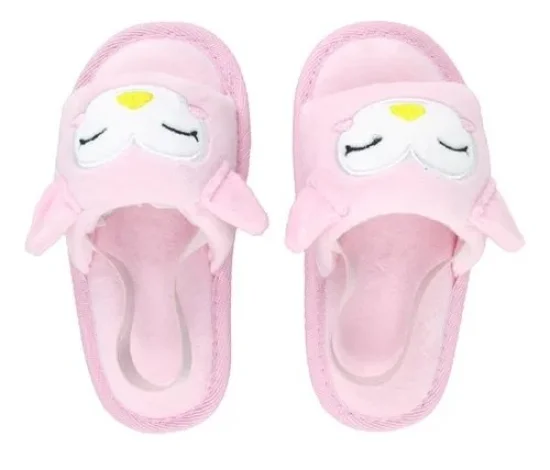 Pantufa Slipper Kids Rosa Coruja