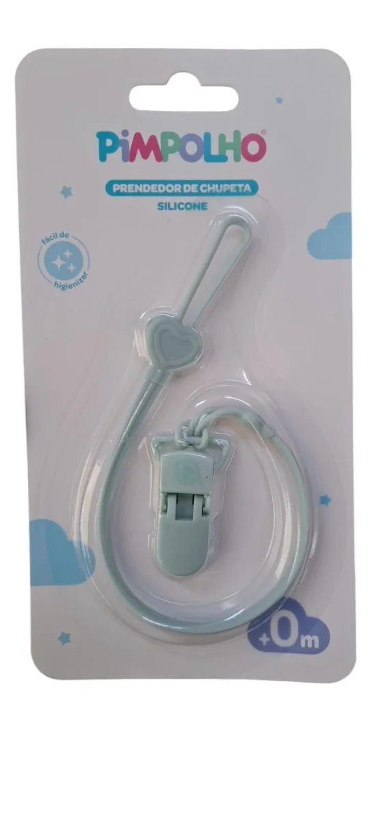 Prendedor de Chupeta Silicone 30cm Azul/Verde