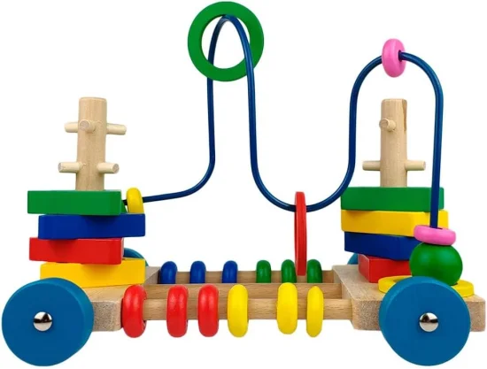 Carrinho Aramado com Peas Coloridas Brinquedo Pedaggico Montessori