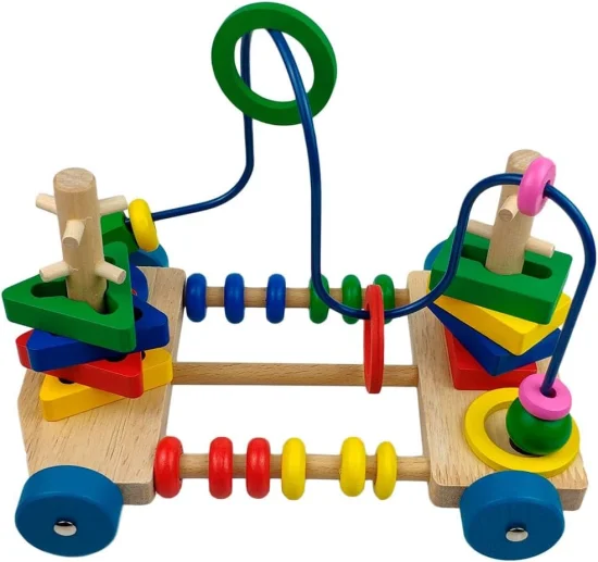 Carrinho Aramado com Peas Coloridas Brinquedo Pedaggico Montessori