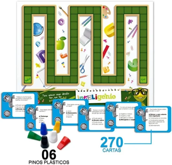 Jogo de Tabuleiro Inteligenio com 270 Cartas