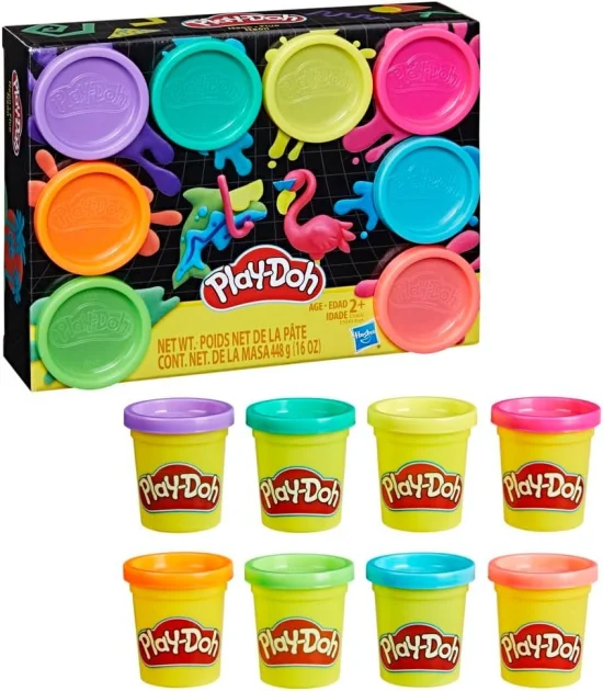 Massinha de Modelar Play-Doh Neon Colors - Conjunto com 8 Potes