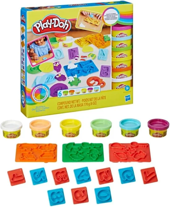 Massinha de Modelar Play-Doh Kit Inicial de Nmeros - Conjunto com Acessrios e 6 Potes