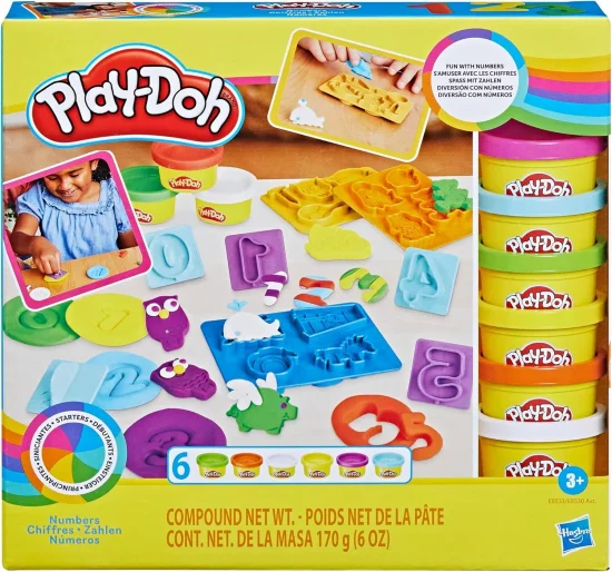 Massinha de Modelar Play-Doh Kit Inicial de Nmeros - Conjunto com Acessrios e 6 Potes