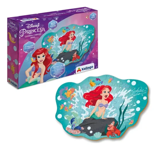Quebra Cabea Pequena Sereia Ariel Disney 60 Peas