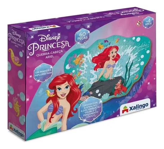 Quebra Cabea Pequena Sereia Ariel Disney 60 Peas