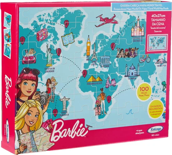 Quebra-Cabea Mapa Mundi Travel Barbie