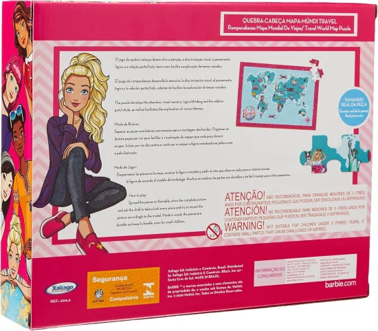 Quebra-Cabea Mapa Mundi Travel Barbie
