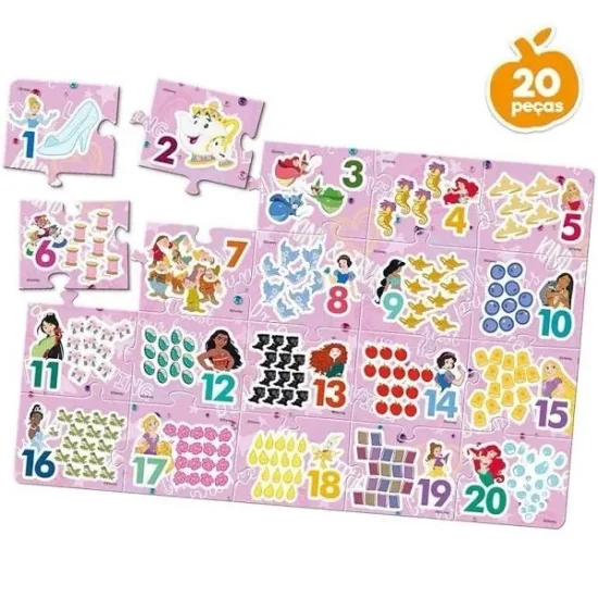 Quebra-Cabea Montando os Nmeros de 1 a 20 Princesas