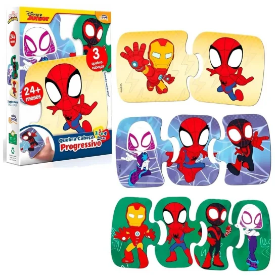 Quebra Cabea Progressivo Infantil Spidey e Seus Amigos