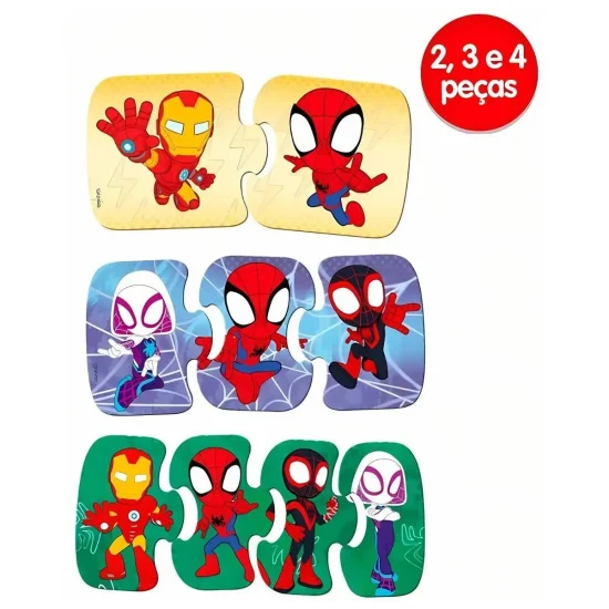 Quebra Cabea Progressivo Infantil Spidey e Seus Amigos
