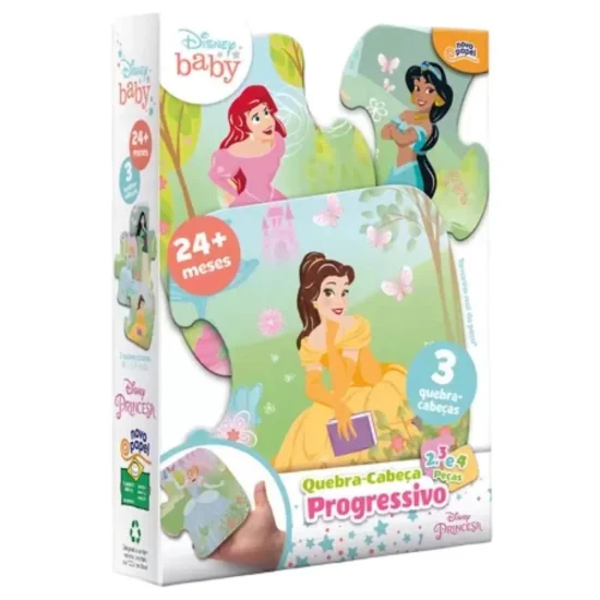 Quebra Cabea Progressivo Princesas da Disney 3 em 1
