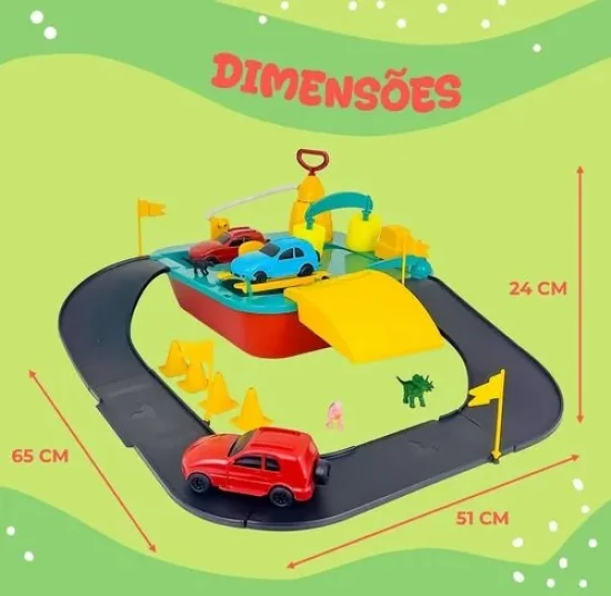 Lava Rpido Acqua Dino Homeplay, Com 3 Carrinhos