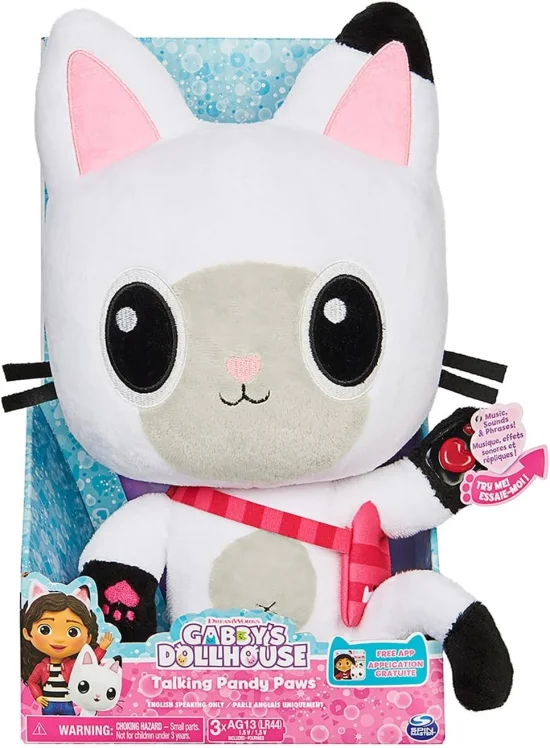 Pelcia Talking Pandy Paws, Gabby's Dollhouse, Com Luz e Som - 30cm
