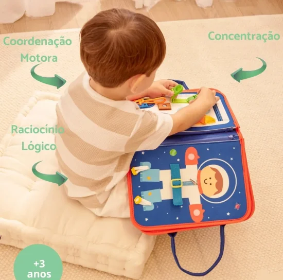 Maleta Livrinho De Atividades Em Tecido Sensorial Montessori