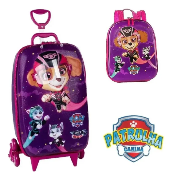 Kit Mochila Escolar com Rodinhas + Lancheira