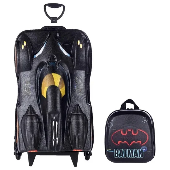 Kit Mochila Escolar com Rodinhas + Lancheira Menino