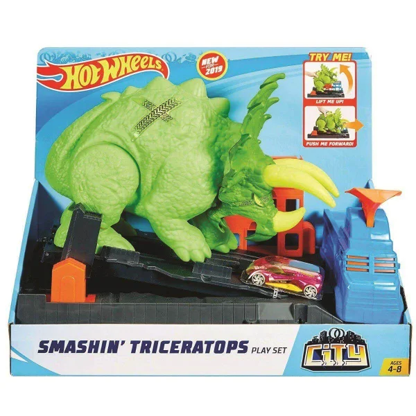Pista Hot Wheels City Ataque de Triceratops - Mattel