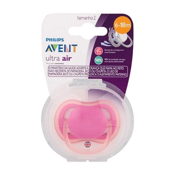 Chupeta Ultra Air Unitria Lisa 6-18 meses Rosa