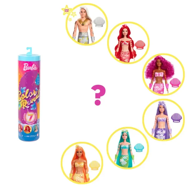 Boneca Barbie Color Reveal Srie 9 Sereia Arco-ris