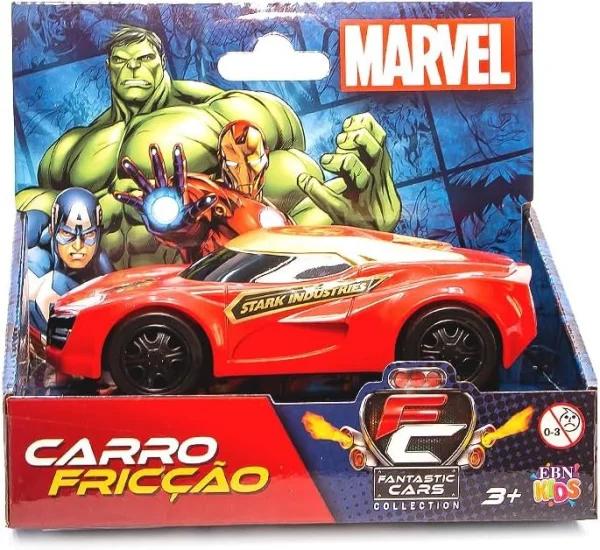 Homem de Ferro Carrinho de Frico Fantastic Car Marvel