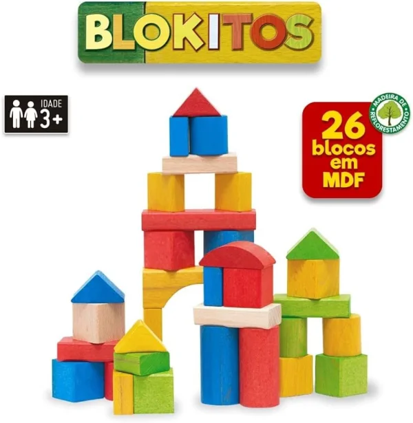 Brinquedo para Montar Blokitos de Madeira 26 Peas  7437.1