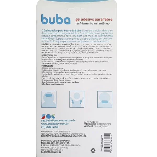 Compressa de Gel Adesivo Para Alívio da Febre