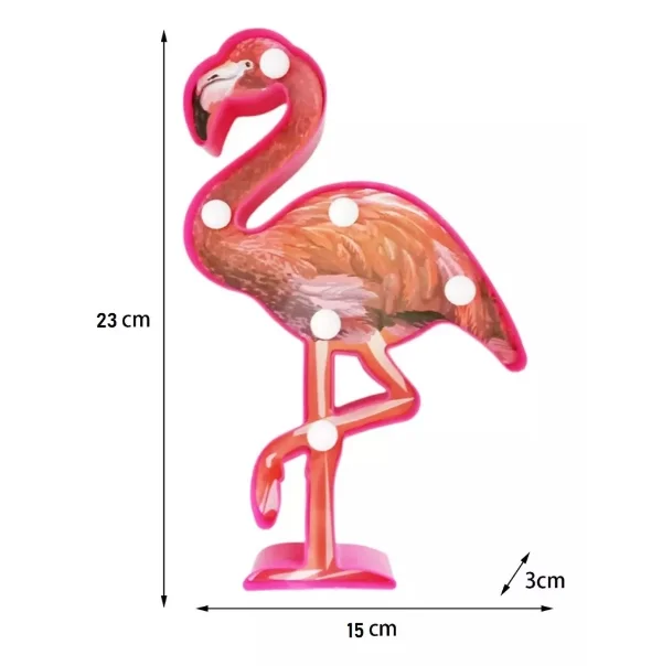 Luminria Flamingo Led 3D Decorativa
