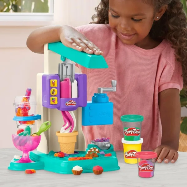 Play-Doh Conjunto de Massinha Sorveteria Colorida kit com 5 potes de massinha de modelar