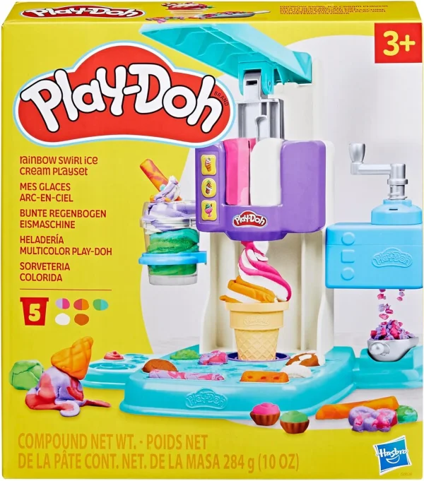 Play-Doh Conjunto de Massinha Sorveteria Colorida kit com 5 potes de massinha de modelar