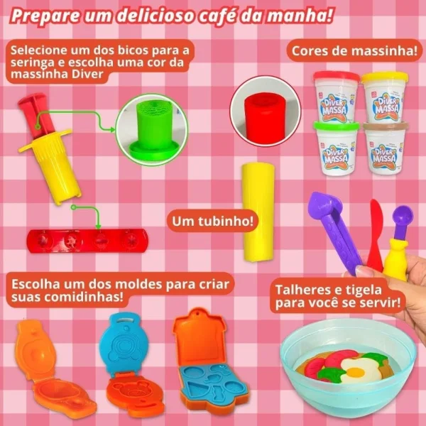 Kit Caf da Manh Massa Modelar Diver Massa - Divertoys