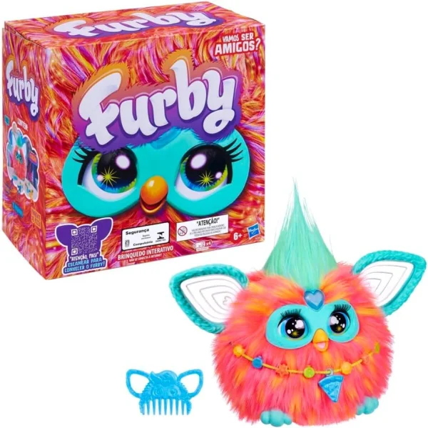 Furby Coral, Brinquedo de Pelcia Interativo ativado por Voz