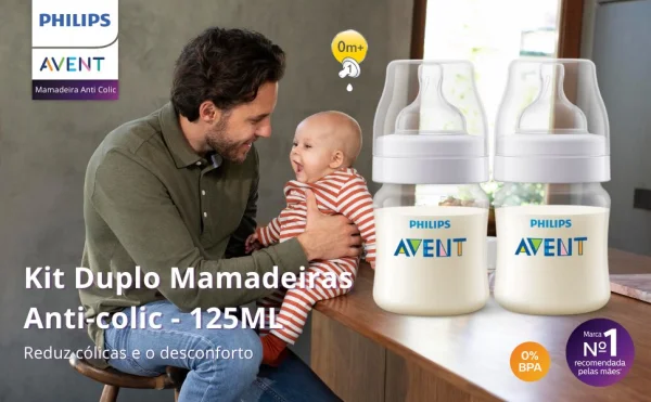 Kit 2 Mamadeiras Anti-Colic Clssica Transparente 125ml