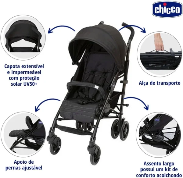 Carrinho de Bebê Lite Way 4 Jet Black