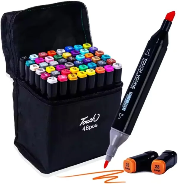 Canetas Touch Ponta Dupla 48 Cores