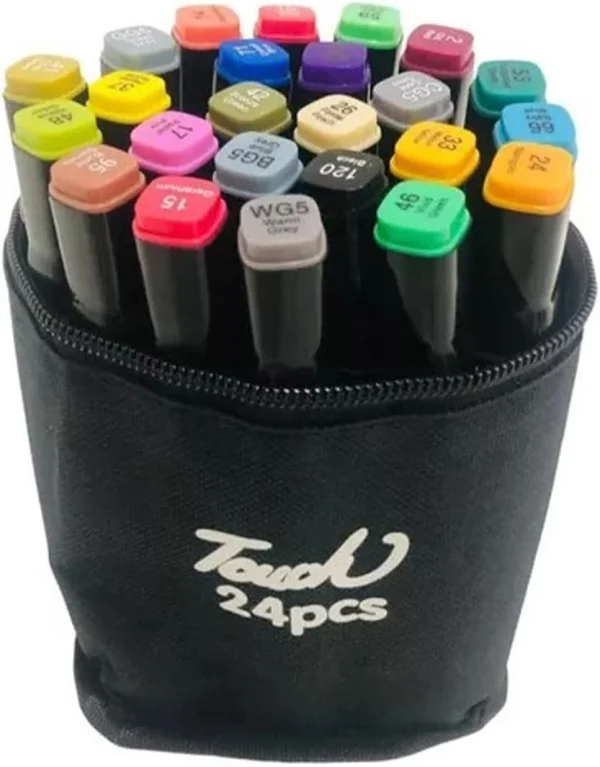 Canetas Touch Ponta Dupla 24 Cores