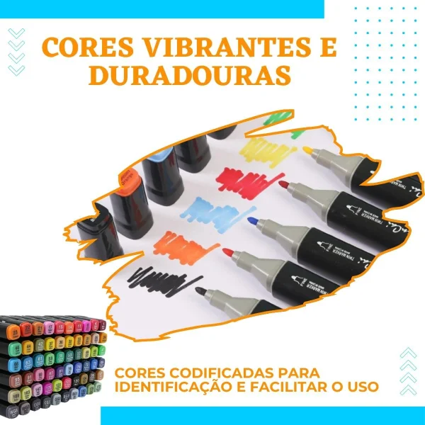 Canetas Touch Ponta Dupla 48 Cores
