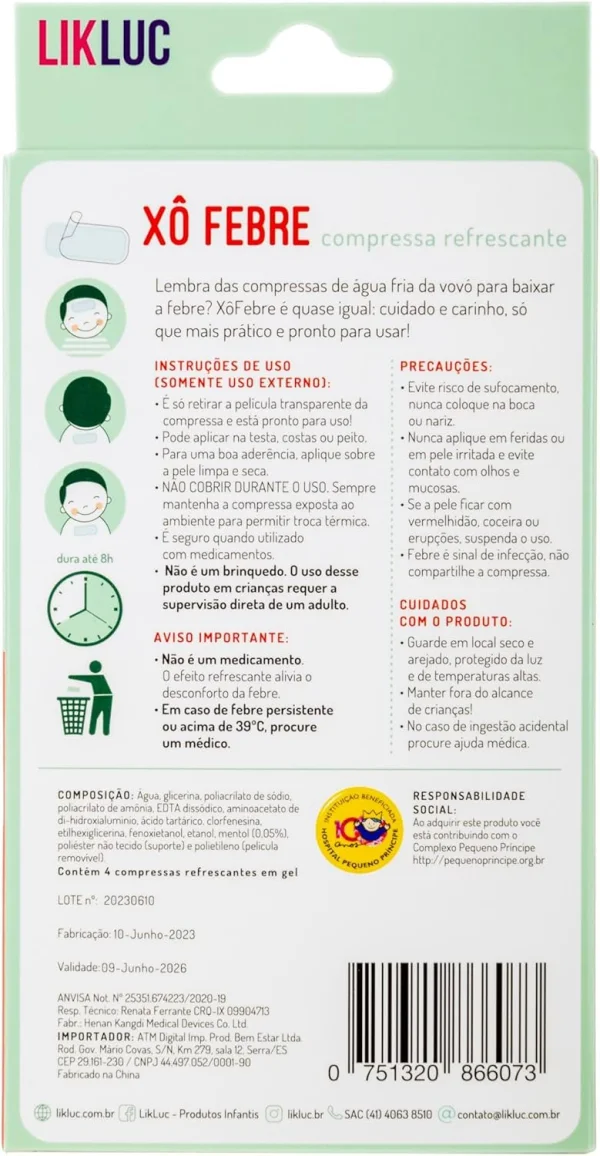 Xô Febre Compressas Refrescantes - LikLuc