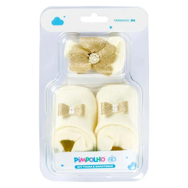 Kit Sapato e faixa de cabelo RN feminino OFF WHITE