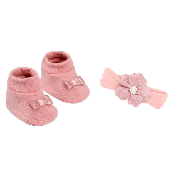 Kit Sapato e faixa de cabelo RN feminino Rose