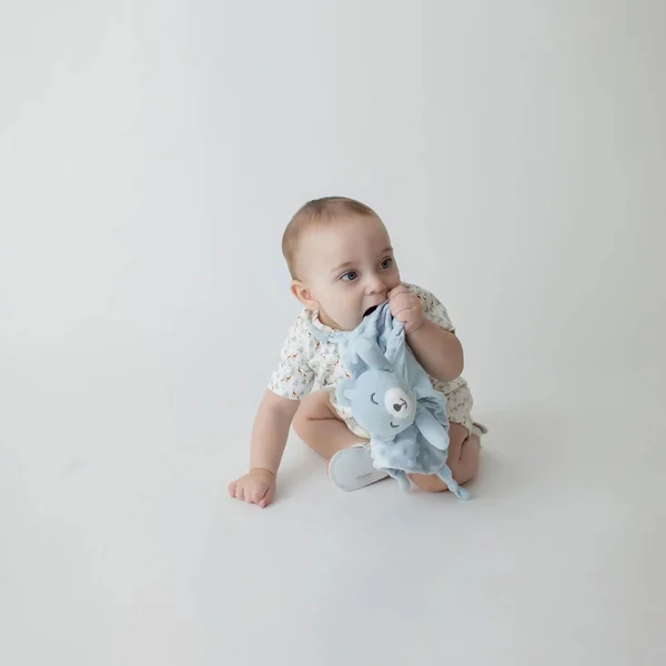 Naninha com textura tamanho nico urso Azul